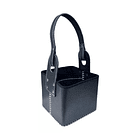 Canasta Matera de cuerina o ecocuero premium negra 2