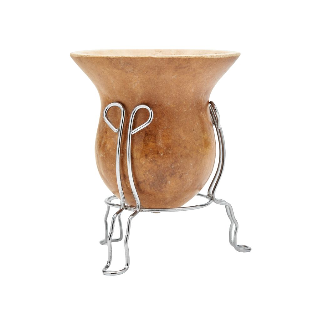 Mate criollo de calabaza con tripode de metal 