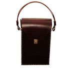 Matera maletín portafolio artesanal de cuero color borravino 1