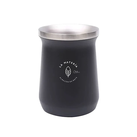 Mate de acero térmico grande La Matería Chile Negro