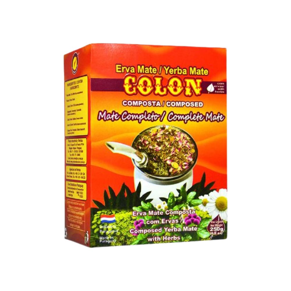 Yerba mate Colon con Mezcla de hierbas seleccionadas: Eneldo, Siempre Vive, Boldo, Manzanilla y Burrito.