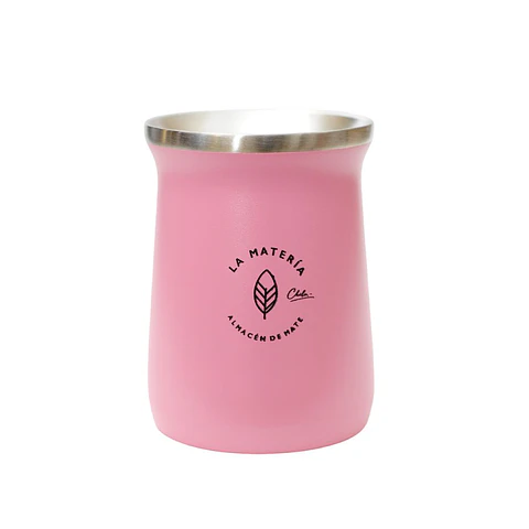 Mate de acero térmico grande La Matería Chile Rosa