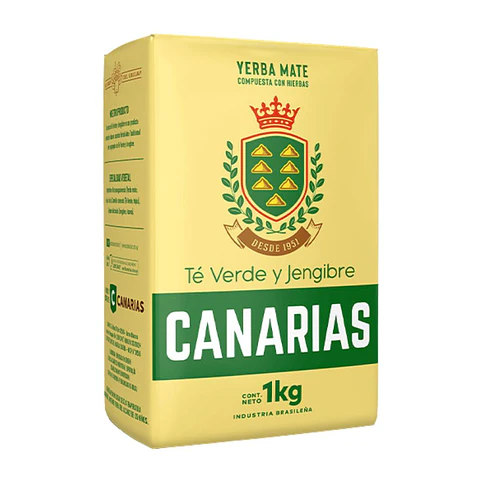 Yerba Mate Canarias Te verde y Jengibre 1 kilo