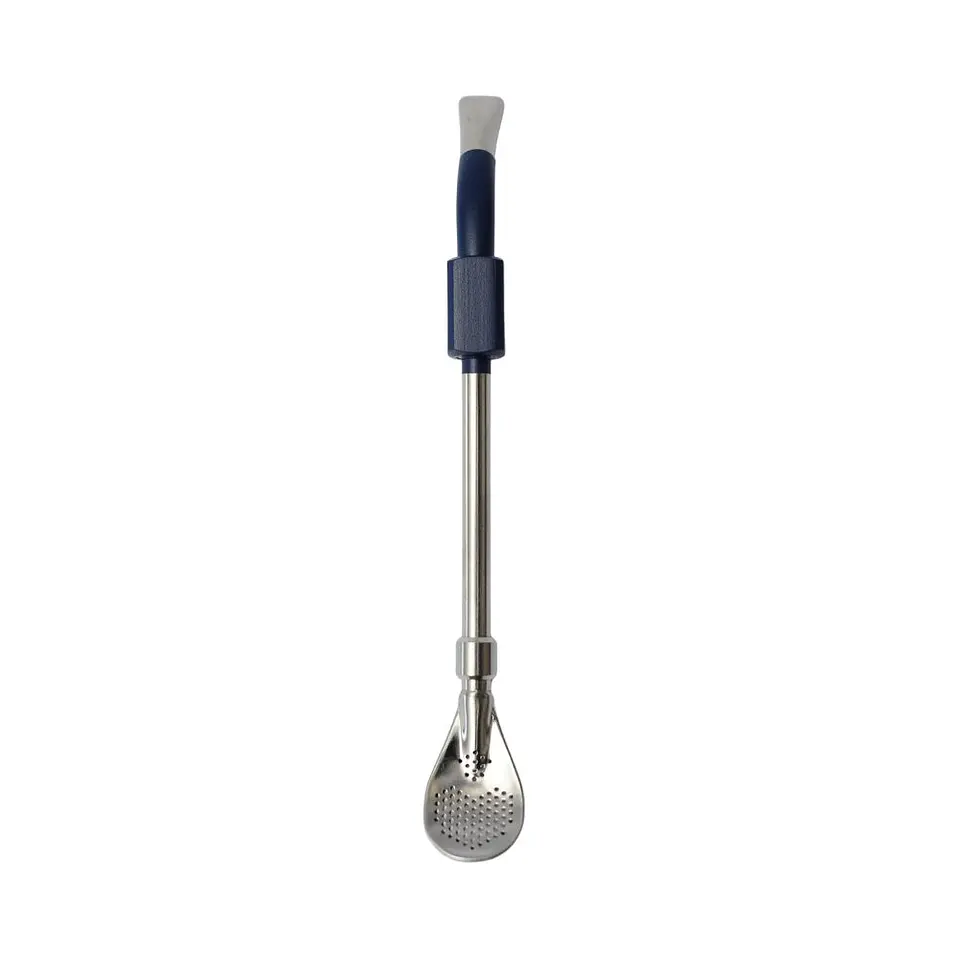 Bombilla inox pico de loro con filtro pala azul 1