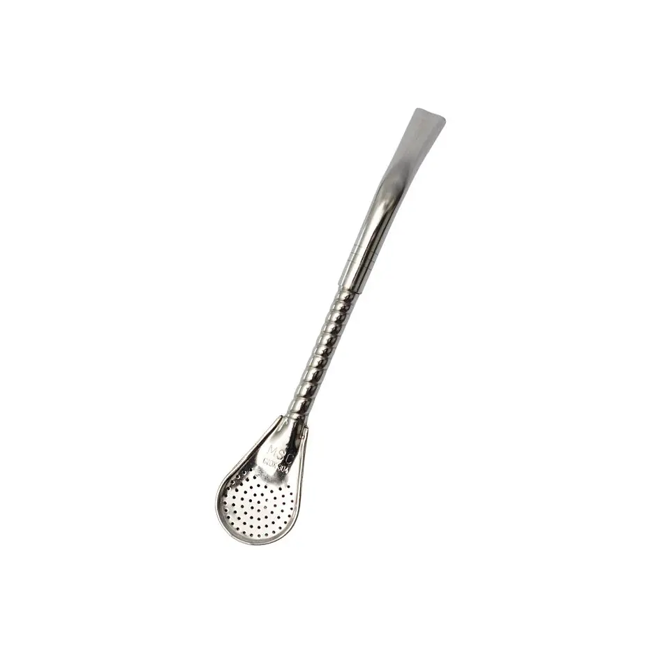 Bombilla Pico De Loro mini Acero Inoxidable Filtro Pala Cuchara cincelada 1