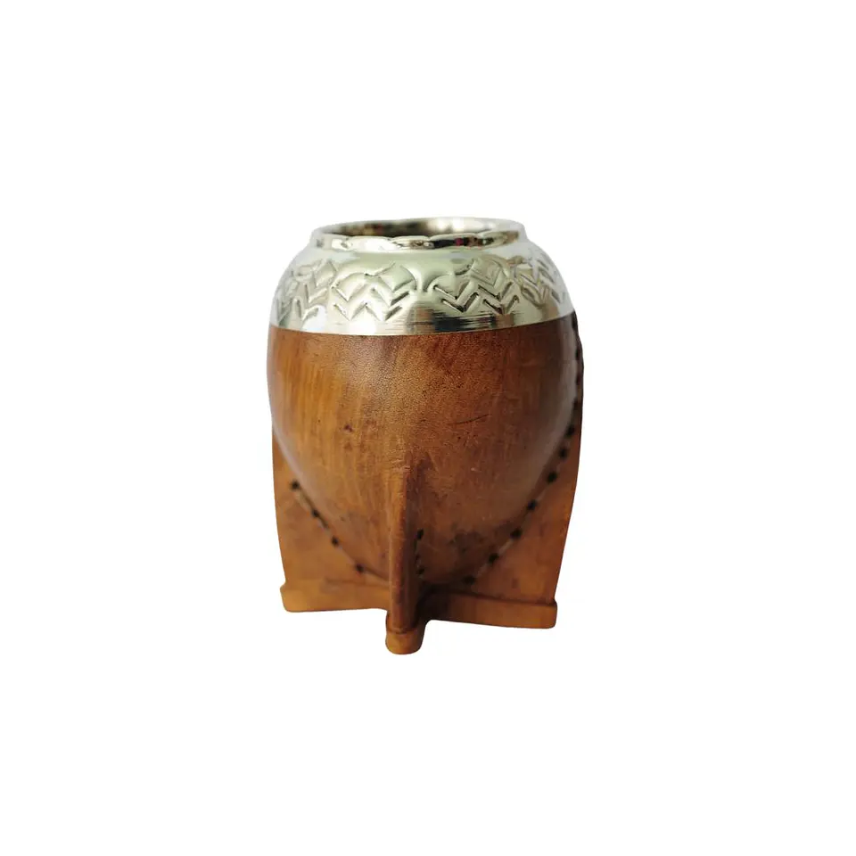 Mate torpedo virola uruguaya cincelada al lacre avejentado 1