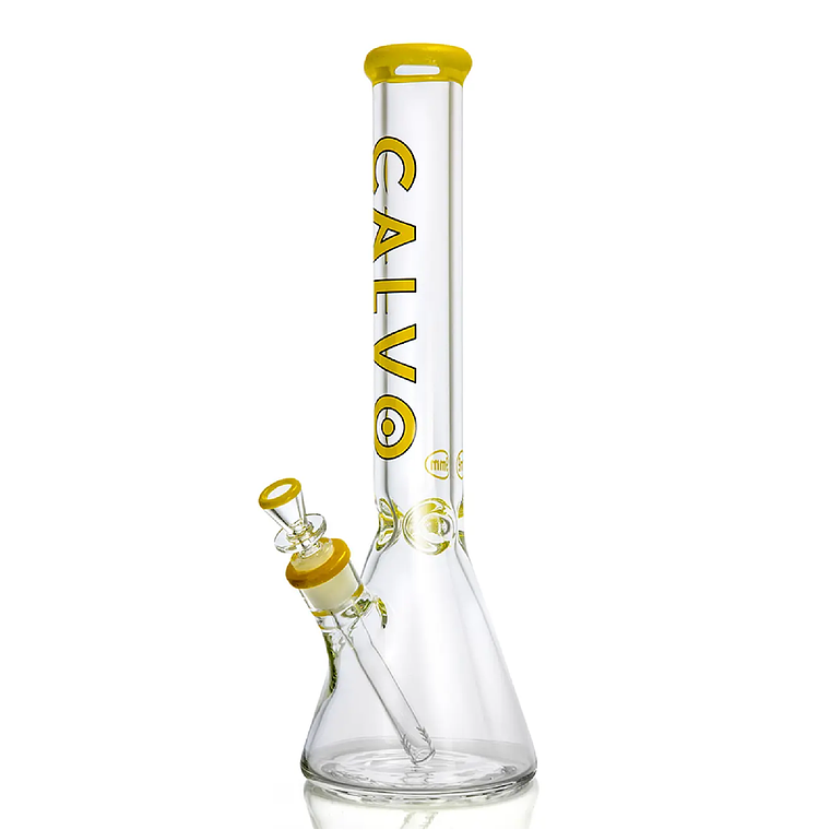 CALVO GLASS - BONG BEAKER CON ATRAPA HIELO YELLOW 1