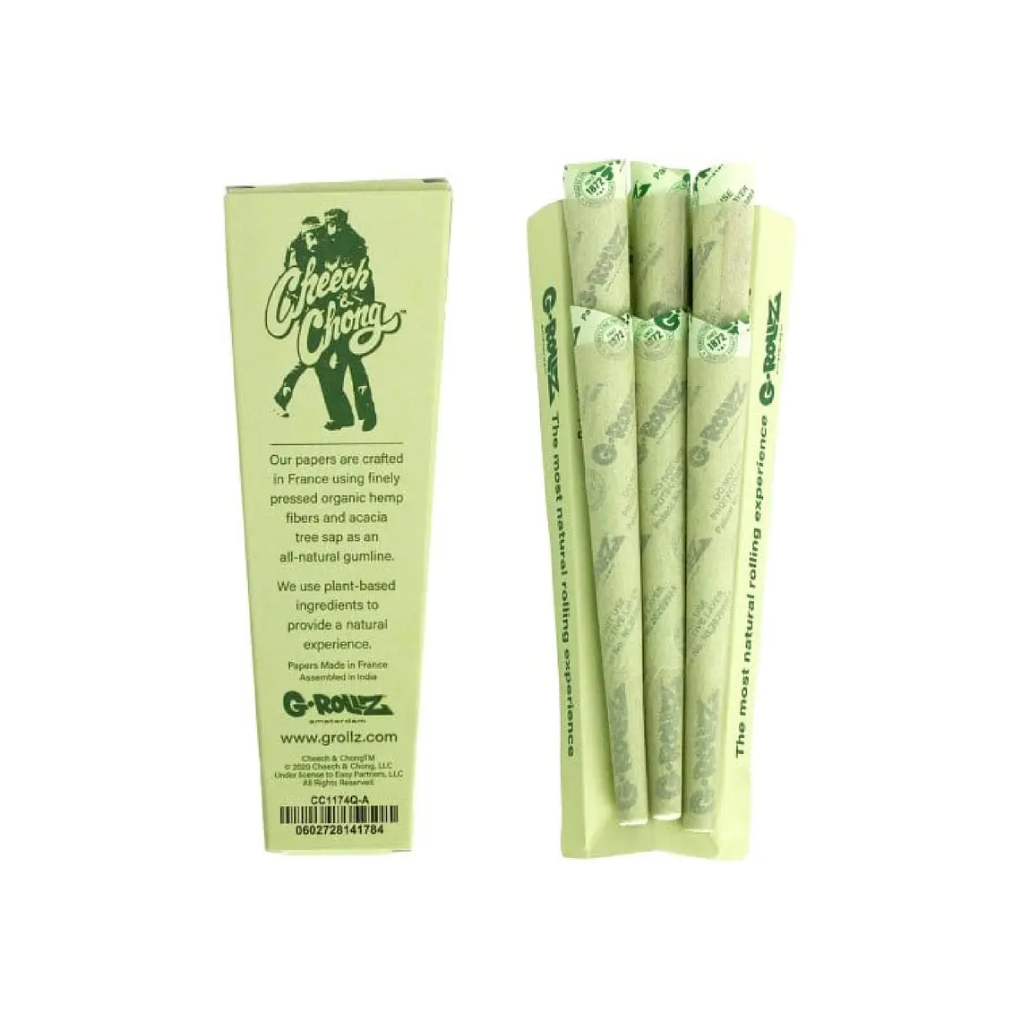 G-ROLLZ - CONO 1 1/4 ORGANIC HEMP CHEECH AND CHONG 1