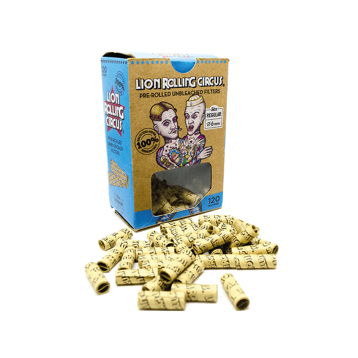 LION ROLLING CIRCUS - FILTROS PRE ENROLADOS UNBLEACHED  1