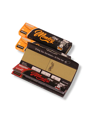 MONKEY KING - PAPELILLOS SLIM KINGSIZE UNBLEACHED + TIPS 