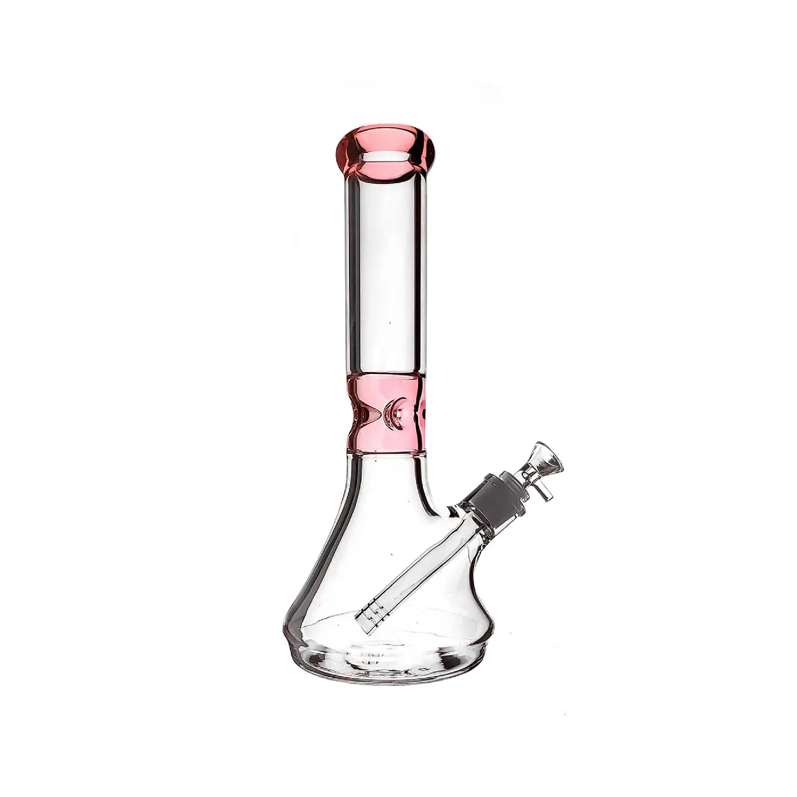 CALVO GLASS - BONG BEAKER TRASLUCIDO DETALLES ROSADOS  1