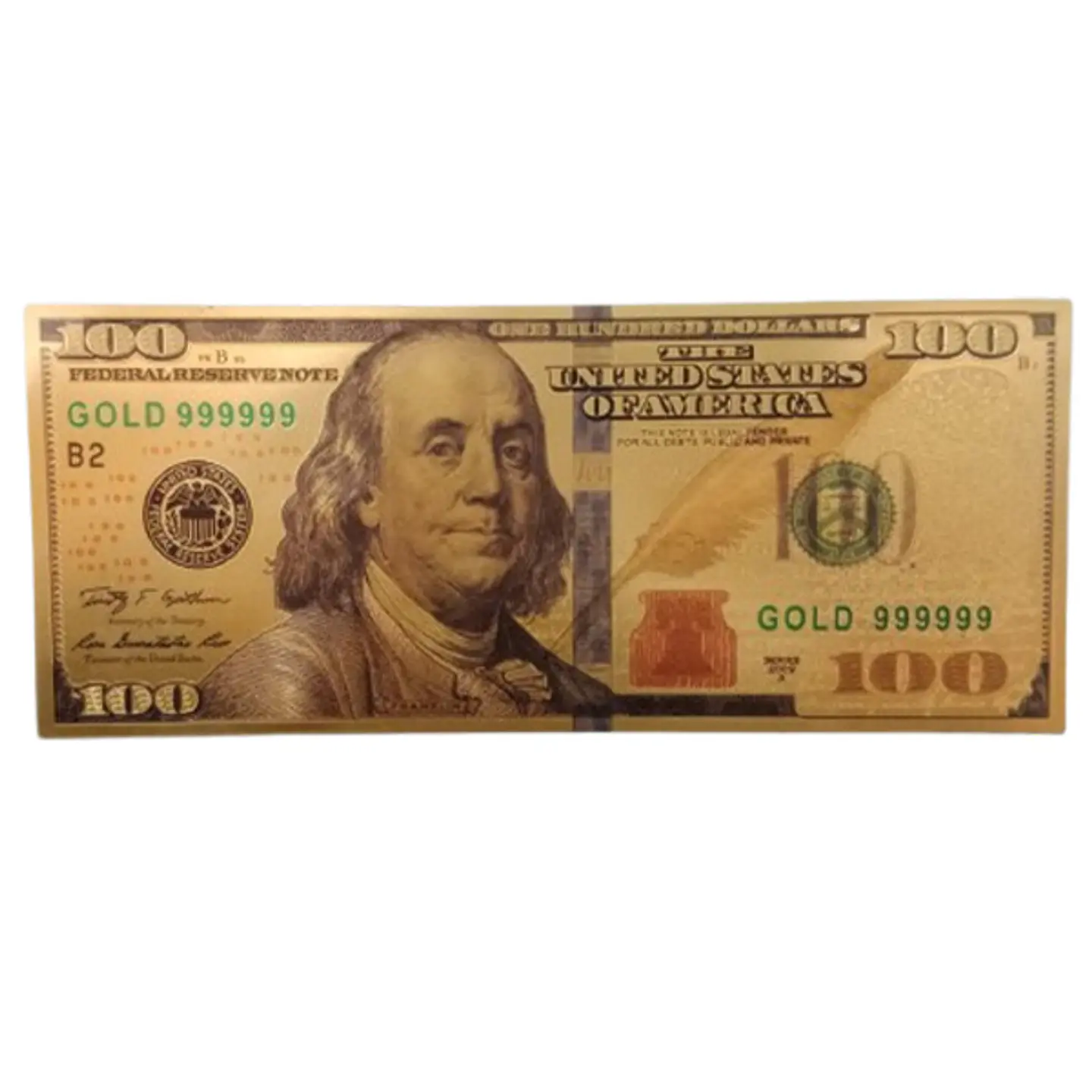 Billete dólar o euro dorado 1