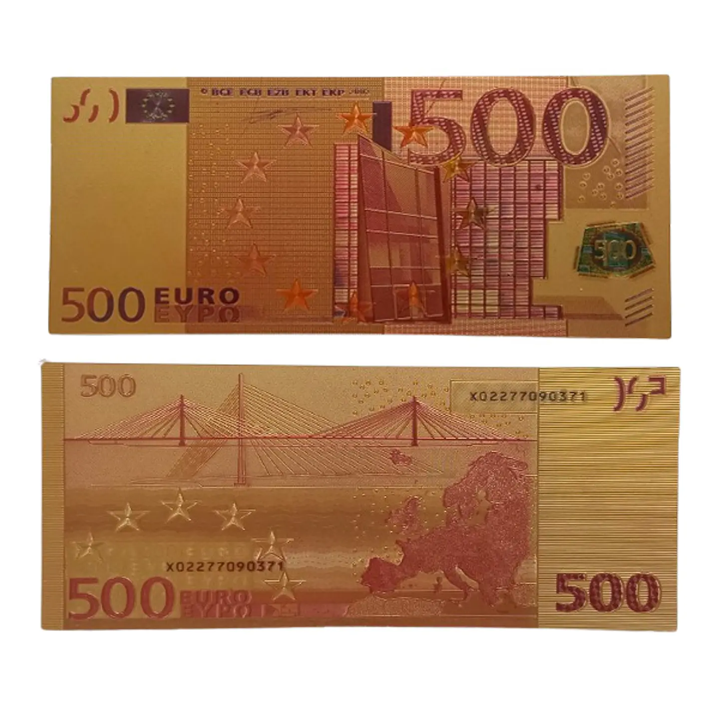 Billete dólar o euro dorado 2