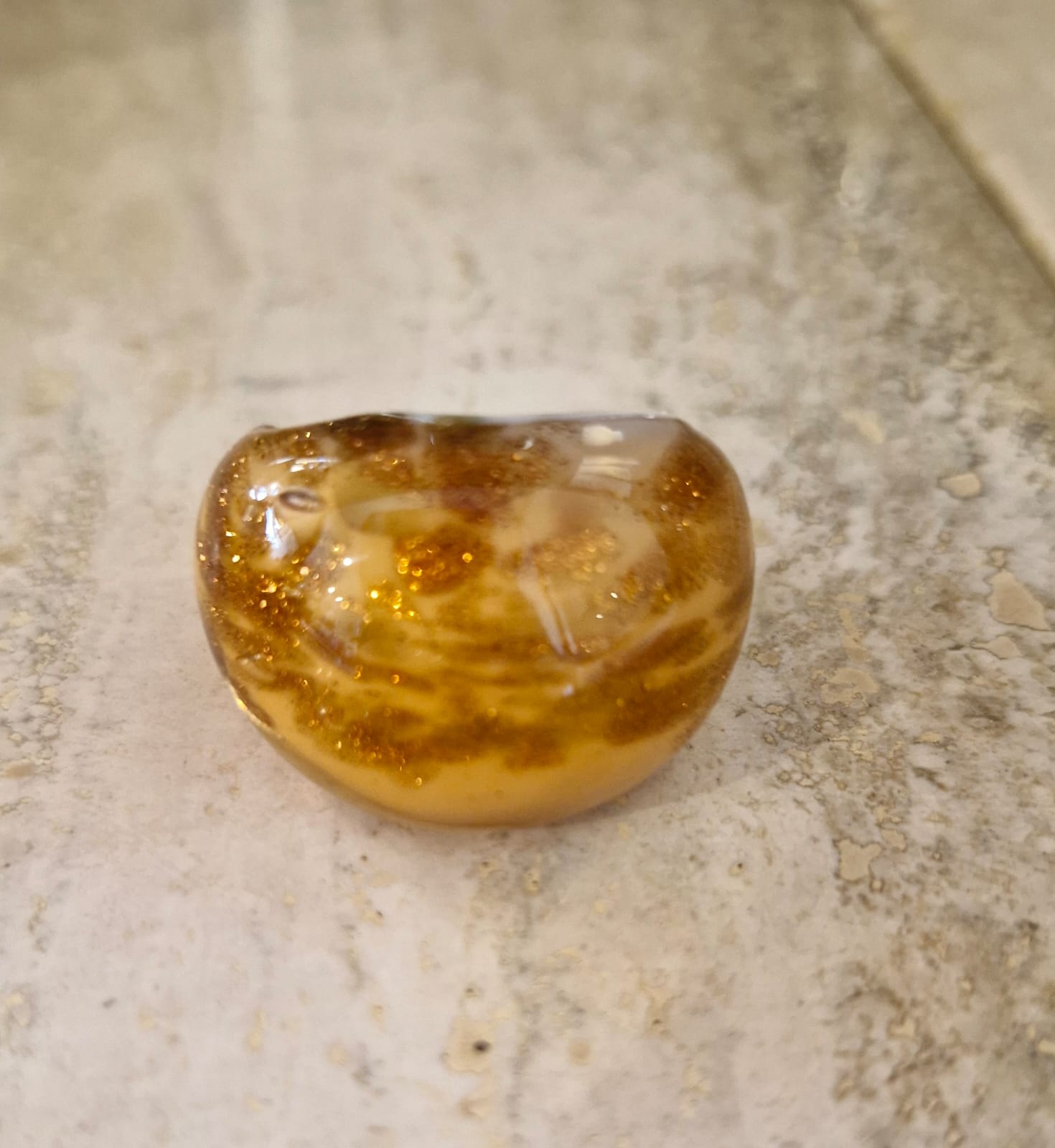 ANILLO CRISTAL MURANO BRILLO DORADO