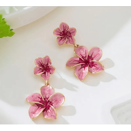 AROS LARGOS FLORES ROSADAS