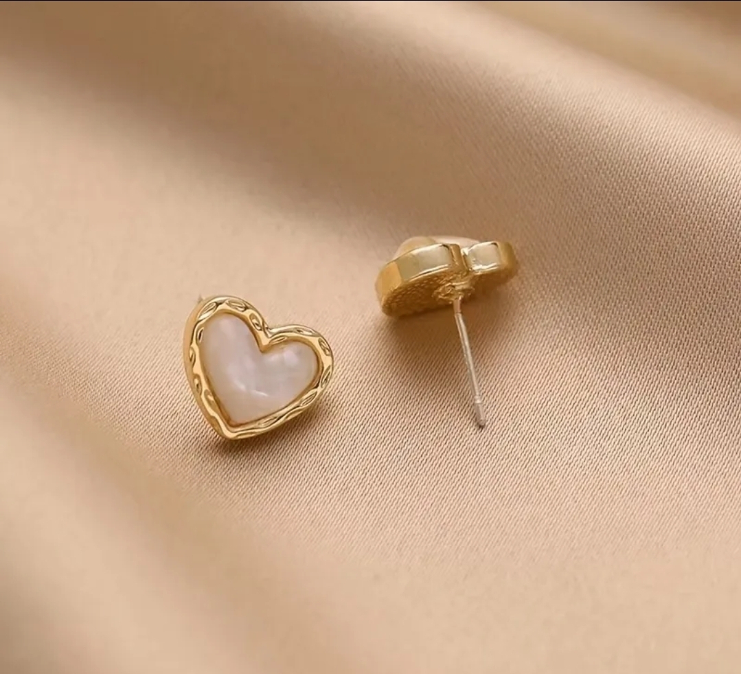 AROS CORAZON BLANCO (BISUTERIA)