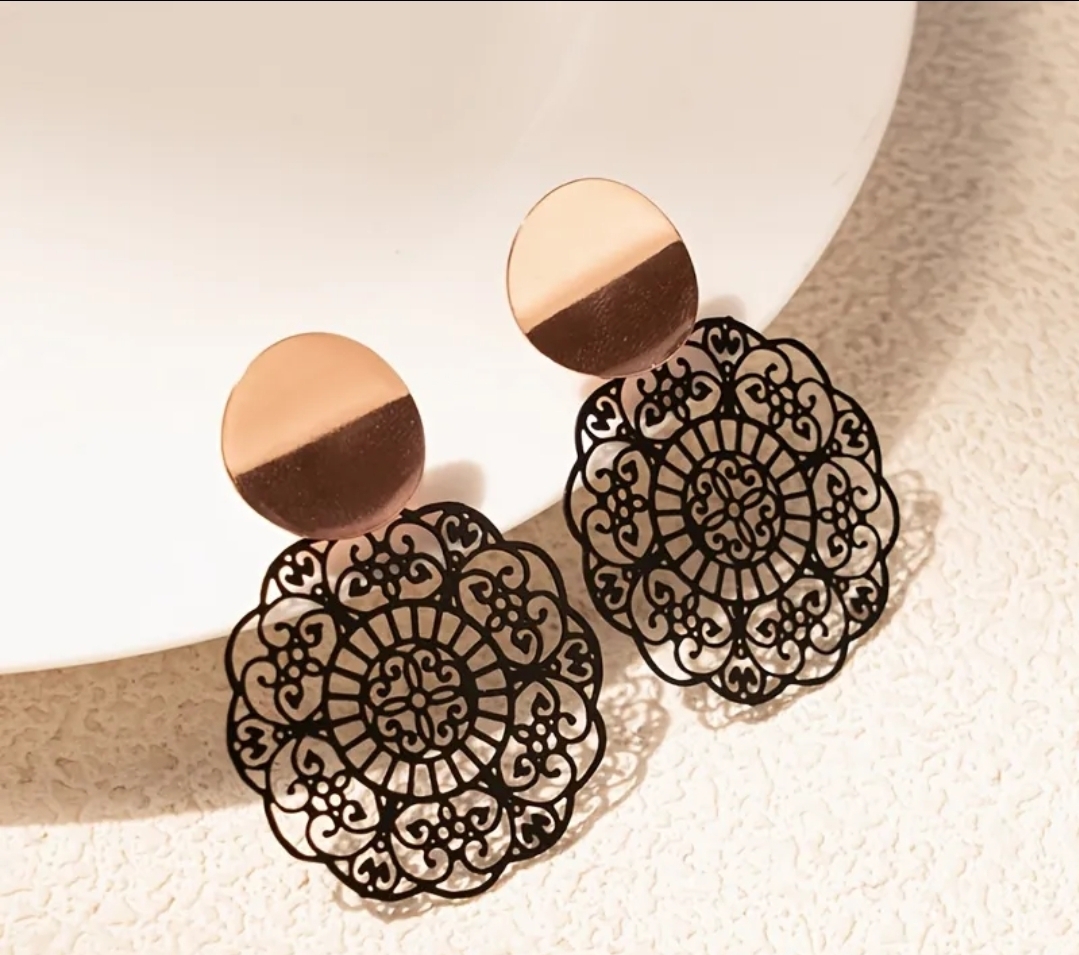 AROS DISEÑO ENCAJE NEGRO
