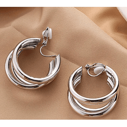 AROS ARGOLLA TRIPLE PLATEADA