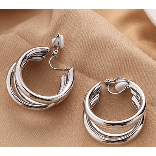 AROS ARGOLLA TRIPLE PLATEADA