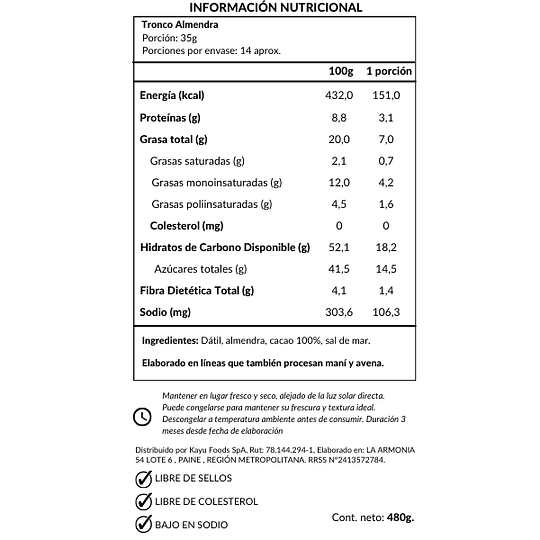 Postre Tronco Almendra 