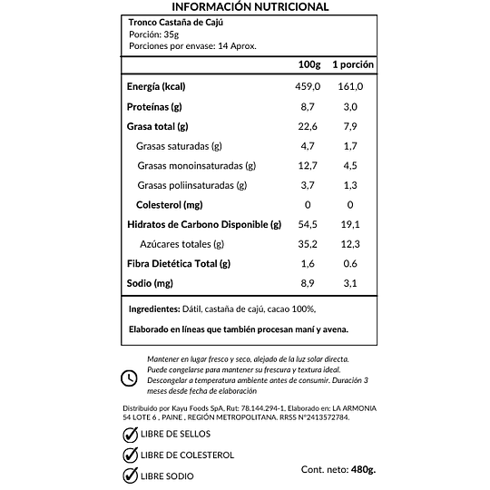  Postre Tronco Barra Caju