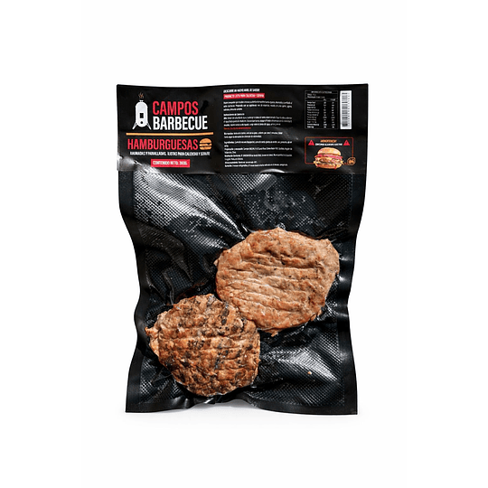 Hamburguesas 360 gr total (180 gr C/U) 2 hamburguesas por envase