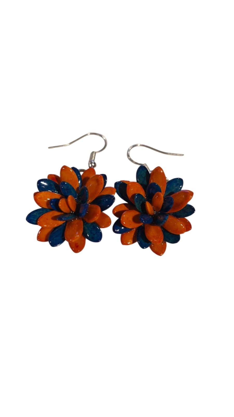 AROS FLOR PEPITA MELON NARANJA Y AZUL VERDOSO