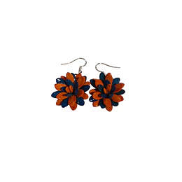 AROS FLOR PEPITA MELON NARANJA Y AZUL VERDOSO