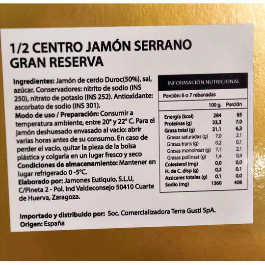 Jamòn Serrano Gran Reserva - Artesanal