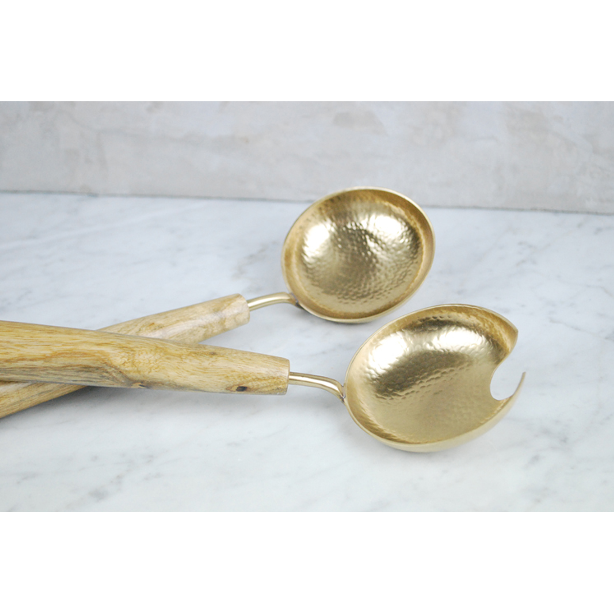 Cuchara ensalada mango madera