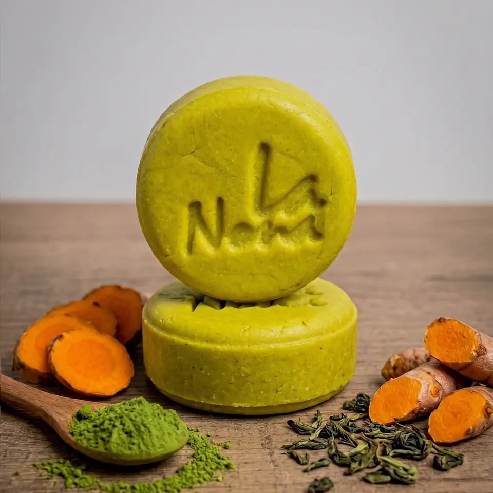 Champú sólido de Cúrcuma y Té Matcha 1