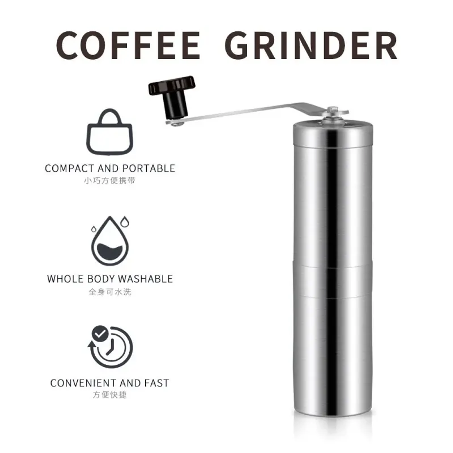 Molinillo de Café Manual de Acero Inoxidable  2