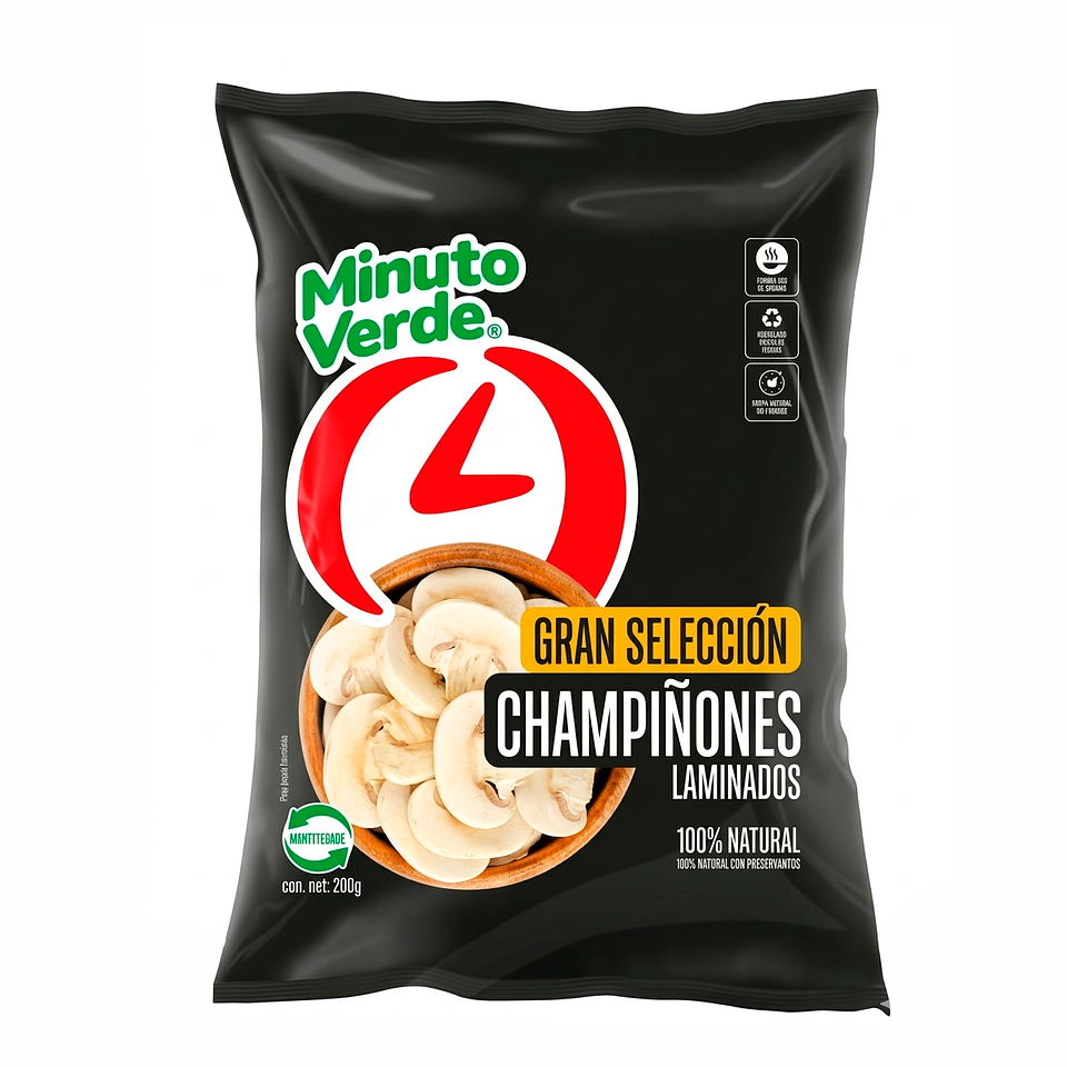 Champiñón Laminado Selección Minuto Verde 350g 1