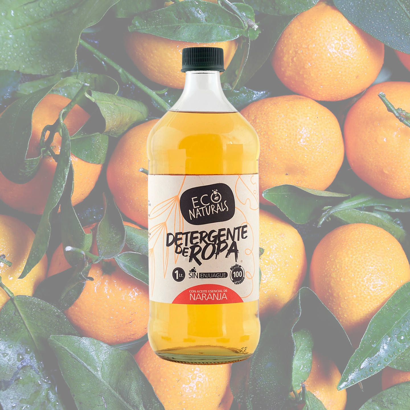 Detergente liquido de Ropa concentrado Naranja 1 Litro 2