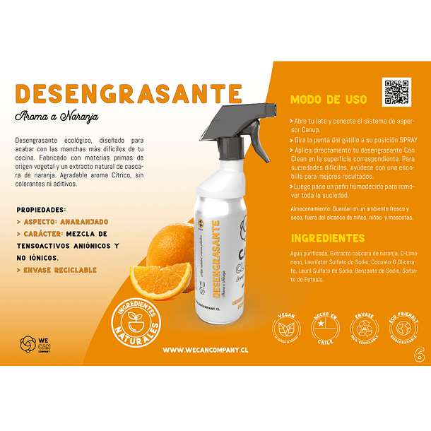 Desengrasante ECOL+OGICO 450 mL + Sistema Spray Canup