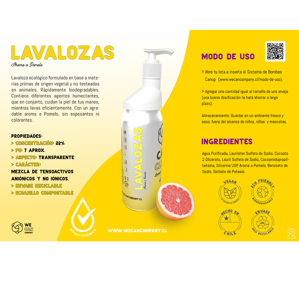 Lavaloza en Lata 450 mL + Sistema de Bombeo Canup 3
