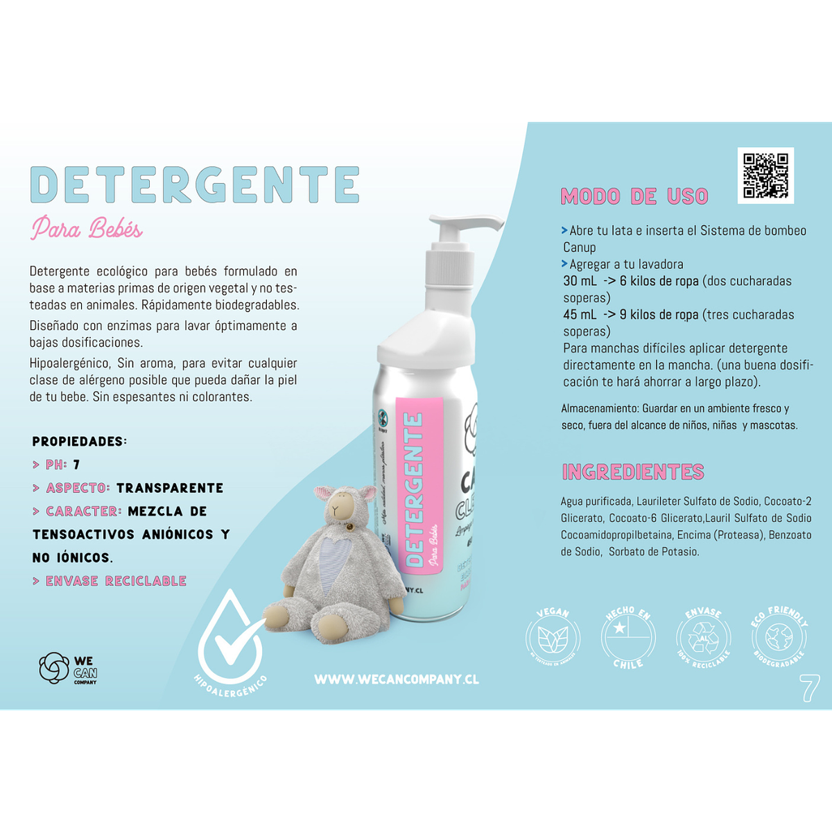 Detergente de Ropa Bebé en Lata Hipoalergénico Concentrado