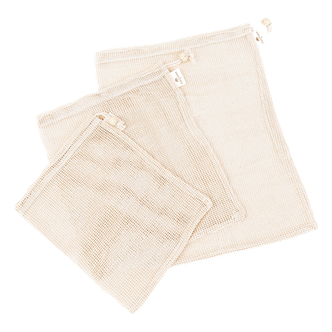 Set 3 Bolsas de Algodón Lavable