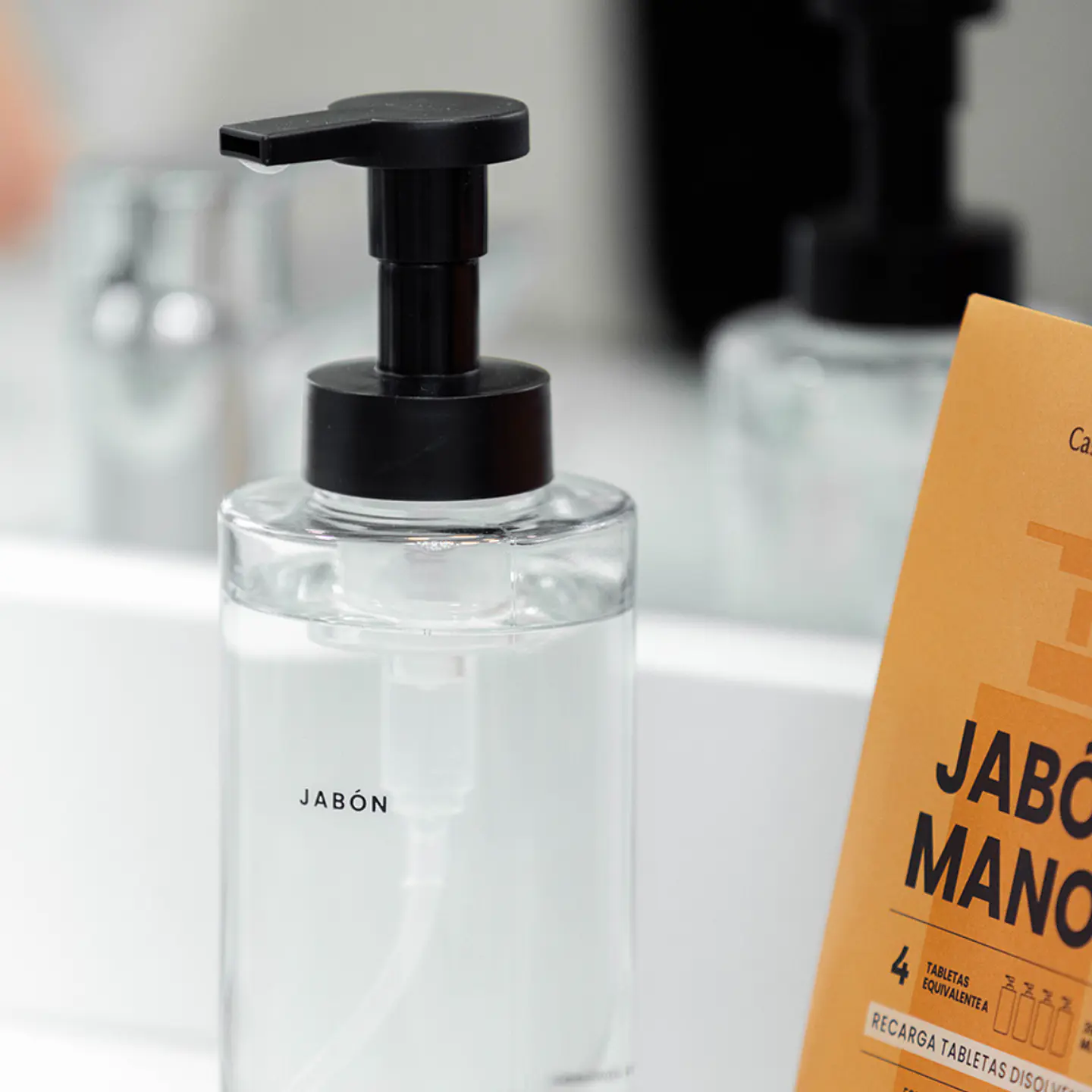 Dispensador Jabón Espuma Vidrio Transparente 4