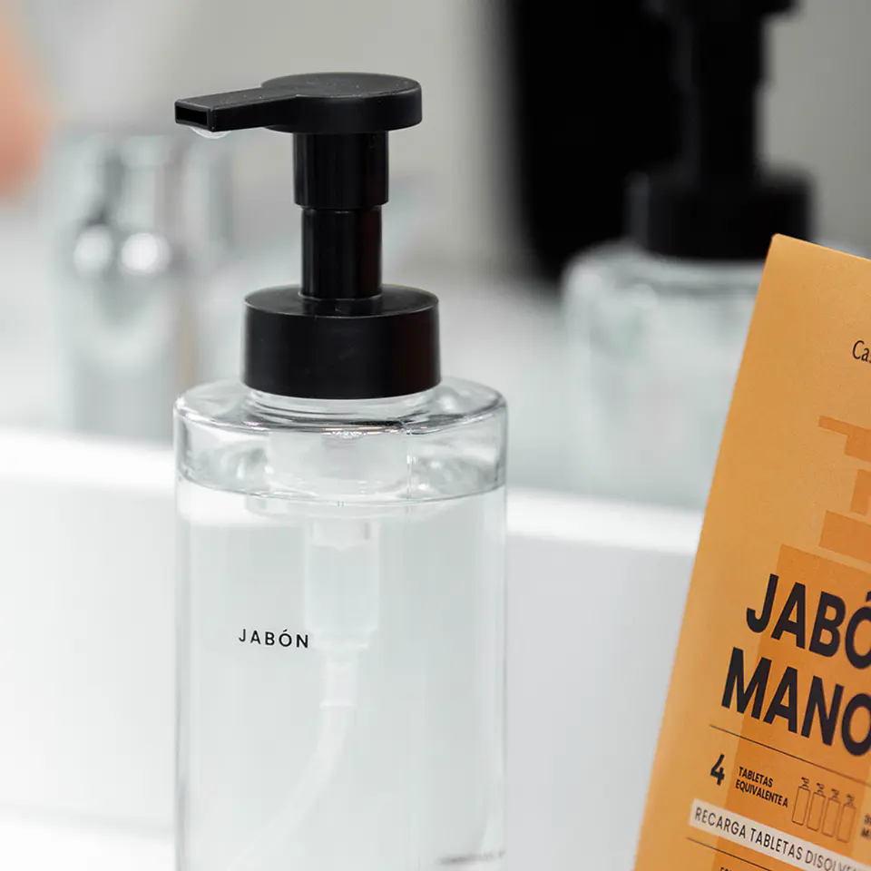 Dispensador Jabón Espuma Vidrio Transparente 4