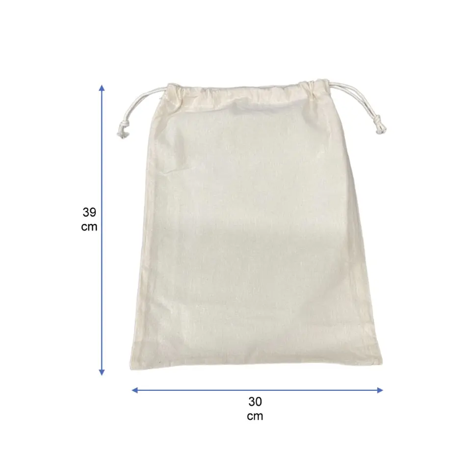 Saco reutilizable de algodón 39 x 30 cm – Buena Vibra Bags 1