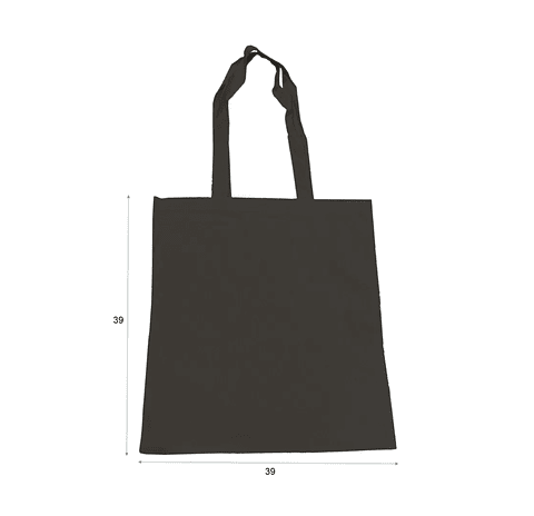 Bolsa reutilizable de crea con asas 39 x 39 cm Negra – Buena Vibra Bags