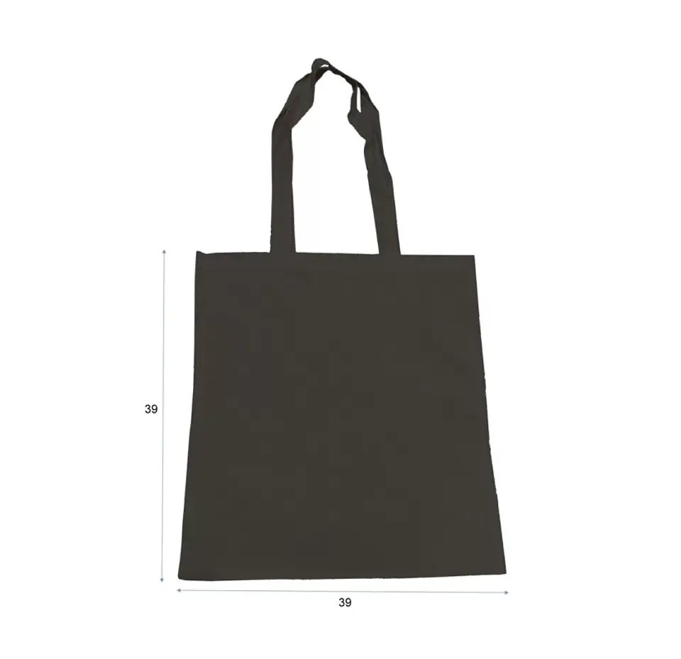 Bolsa reutilizable de crea con asas 39 x 39 cm Negra – Buena Vibra Bags 1