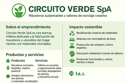 🌱 Circuito Verde SpA – Maceteros Sustentables y Talleres de Reciclaje Creativo desde Graneros