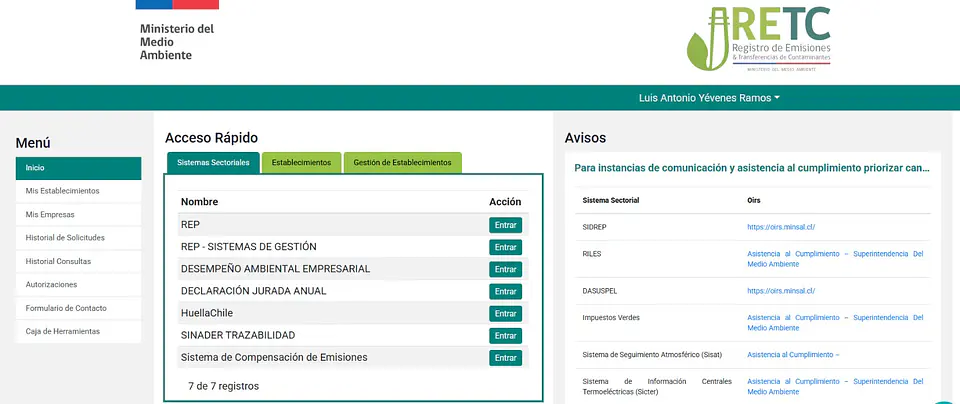 Servicio de Asesoría en Ventanilla Única – RETC 1