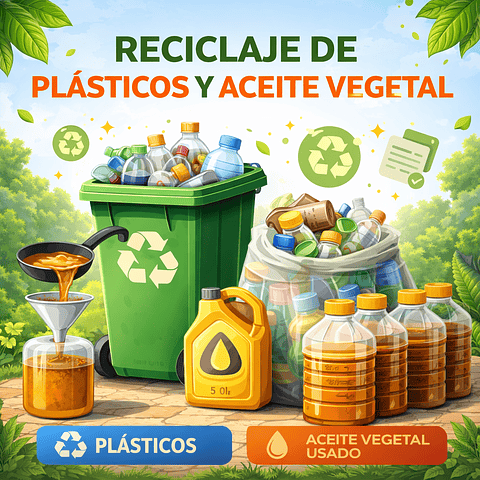 Retiro de plásticos y aceite vegetal usado en Vitacura para empresa