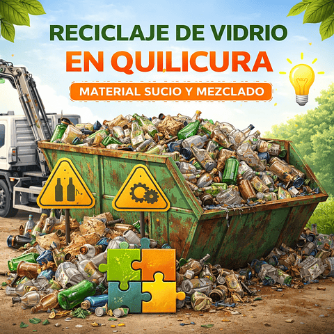 Gestión de vidrio reciclable en Quilicura: 3.000 kg mensuales con desafío de mezcla