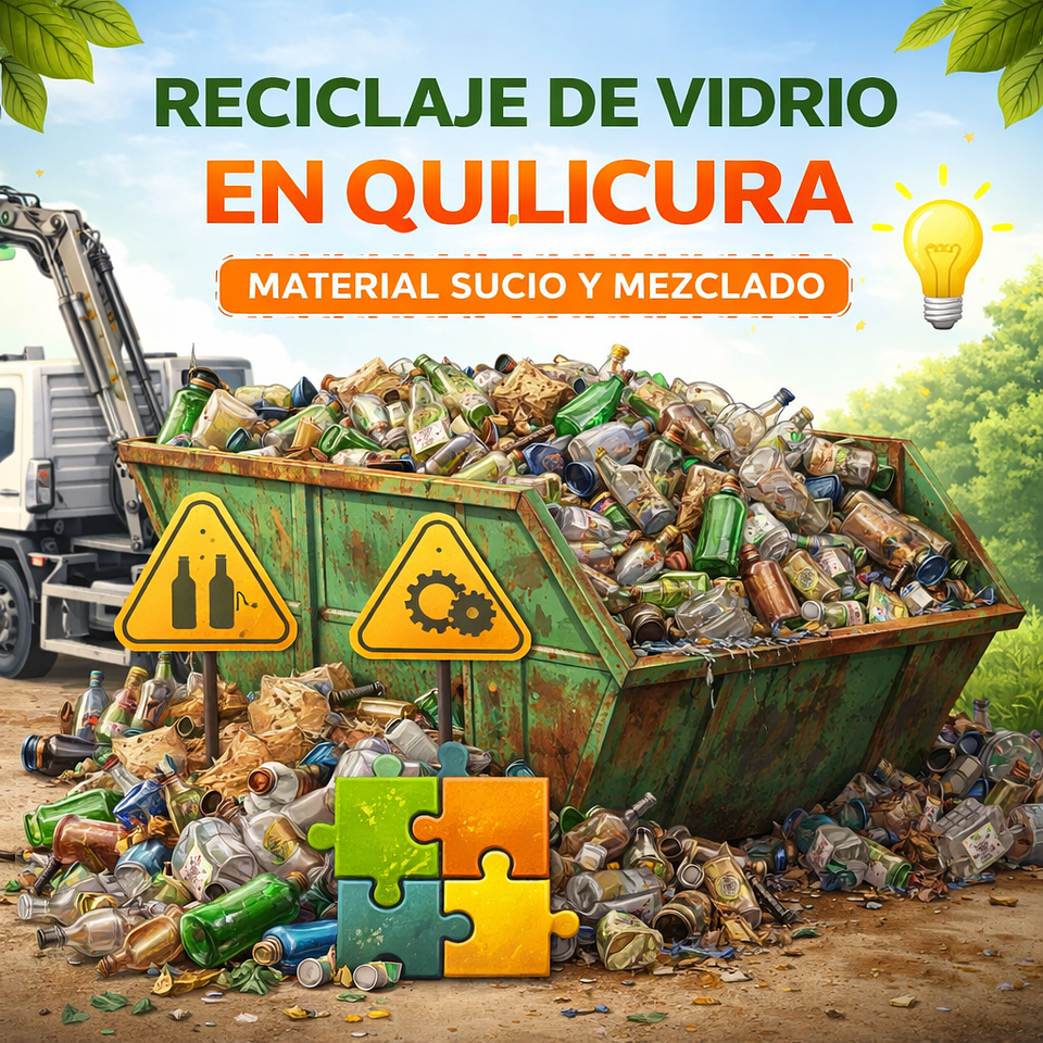 Gestión de vidrio reciclable en Quilicura: 3.000 kg mensuales con desafío de mezcla 1