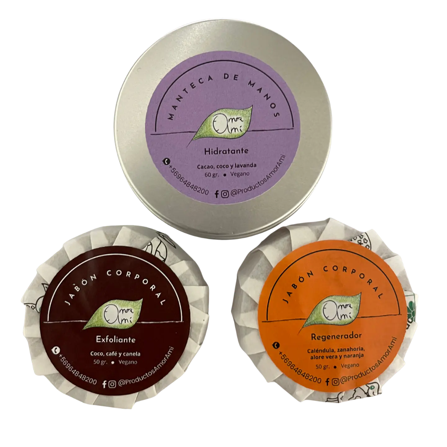 Amor Amí Pack Corporal | 2 jabones corporales + crema de manos 1