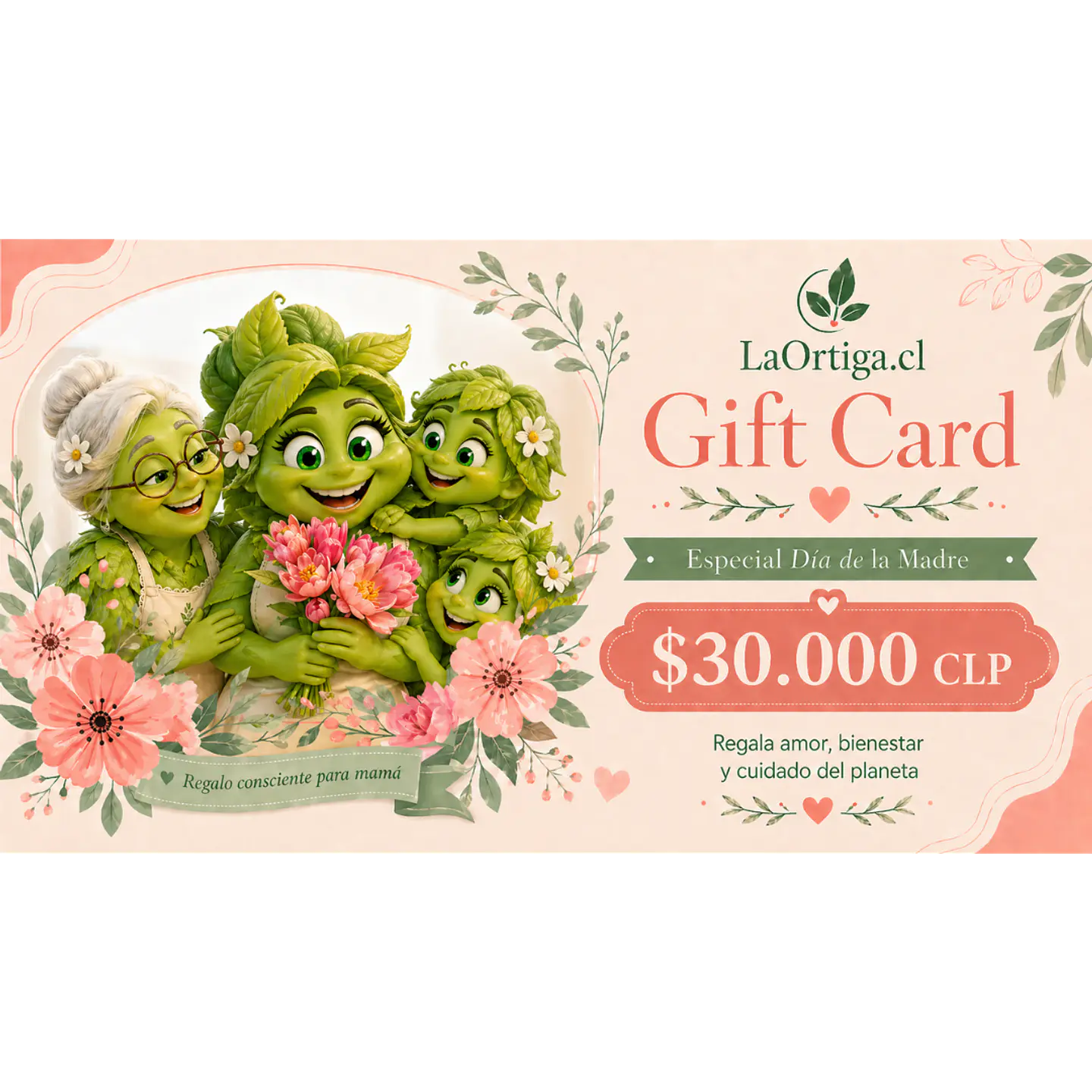 Gift Card La Ortiga | Regalos Sustentables para el Día de la Madre 30.000 $ CLP 1